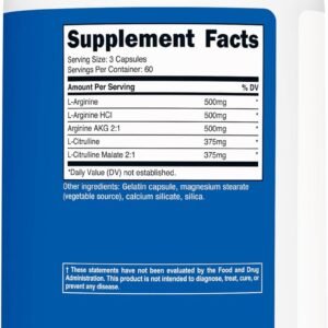 Nutricost Nitric Oxide Booster 2250mg, 180 Capsules - 750mg Per Casule, 60 Servings - Gluten Free and Non-GMO - Image 6