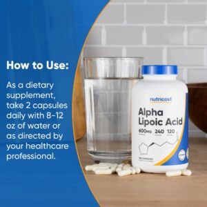 Nutricost Alpha Lipoic Acid 600mg Per Serving, 240 Capsules - Gluten Free, Vegetarian Capsules, Soy Free & Non-GMO - Image 9