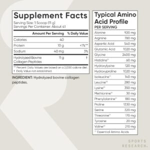 Sports Research Collagen Peptides for Women & Men, Unflavored, 16 oz., Hydrolyzed Type 1 & 3 Collagen Powder Protein Supplement for Healthy Skin, Nails, Bones & Joints - Image 6