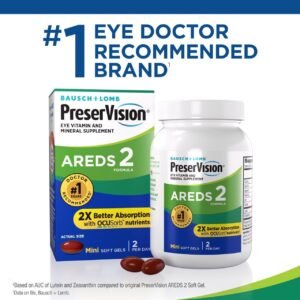 PreserVision AREDS 2 Eye Vitamins, #1 Eye Doctor Recommended Brand, Lutein and Zeaxanthin Supplement with Vitamin C, Vitamin E, Zinc, and Copper, 120 Softgels (Minigels) - Image 4