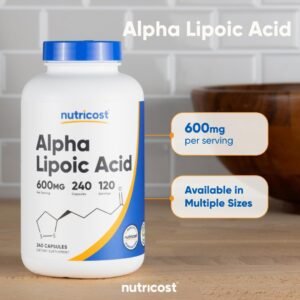 Nutricost Alpha Lipoic Acid 600mg Per Serving, 240 Capsules - Gluten Free, Vegetarian Capsules, Soy Free & Non-GMO - Image 8