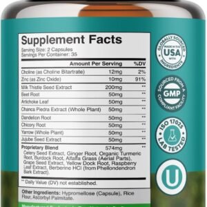Liver Cleanse Detox & Repair 70 Capsules - Herbal Liver Support Milk Thistle Supplement - Silymarin Milk Thistle Supplements with Dandelion Root, Choline, Beetroot & Artichoke Extract - Image 4