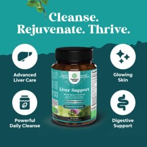 Liver Cleanse Detox & Repair 70 Capsules - Herbal Liver Support Milk Thistle Supplement - Silymarin Milk Thistle Supplements with Dandelion Root, Choline, Beetroot & Artichoke Extract - Image 5