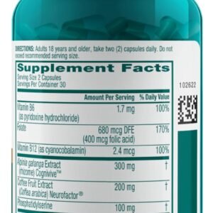 NEURIVA Ultra Decaffeinated Clinically Tested Nootropic Brain Supplement for Mental Alertness, Memory, Focus & Concentration, Cognivive, Neurofactor, Phosphatidylserine, Vitamins B6 B12, 60 Capsules - Image 27