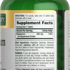 Nature's Bounty Magnesium Supplements - Magnesium 500 Mg Tablets for Bone & Muscle Health, 200 Count (Pack of 1) - Image 8