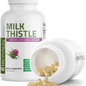 Bronson Milk Thistle Silymarin Marianum & Dandelion Root Liver Health Support, Antioxidant Support, Detox, 120 Capsules - Image 6