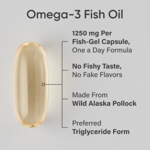 Sports Research Triple Strength Omega 3 Fish Oil - Burpless Fish Oil Supplement w/EPA & DHA Fatty Acids from Single-Source Wild Alaskan Pollock - 1250 mg, 90 ct - Image 3