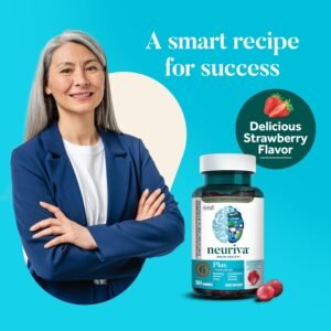 NEURIVA Plus Brain Supplement for Memory,Focus & Concentration+Cognitive Function with Vitamins B6 & B12 and Clinically Tested Nootropics Phosphatidylserine and Neurofactor,50ct Strawberry Gummies - Image 7