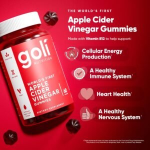 Goli Apple Cider Vinegar Gummy Vitamins - 60 Count - Vitamin B12, Gelatin-Free, Gluten-Free, Vegan & Non-GMO - Image 8
