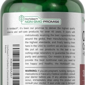 Horbäach Cranberry Concentrate Extract Pills + Vitamin C | 30,000mg | 120 Capsules | Triple Strength Ultimate Potency Formula | Non-GMO and Gluten Free Supplement - Image 4