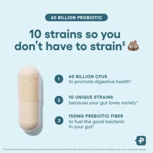 Physician's Choice Probiotics 60 Billion CFU - 10 Strains + Organic Prebiotics - Immune, Digestive & Gut Health - Supports Occasional Constipation, Diarrhea, Gas & Bloating - for Women & Men - 30ct - Image 5