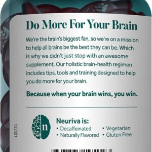 NEURIVA Plus Brain Supplement for Memory,Focus & Concentration+Cognitive Function with Vitamins B6 & B12 and Clinically Tested Nootropics Phosphatidylserine and Neurofactor,50ct Strawberry Gummies - Image 20
