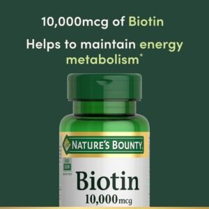 Nature's Bounty Biotin Hair Skin and Nails Vitamins, Supports Healthy Hair, Skin and Nails, 10,000 mcg, 120 Softgels (Pack of 1) - Image 4