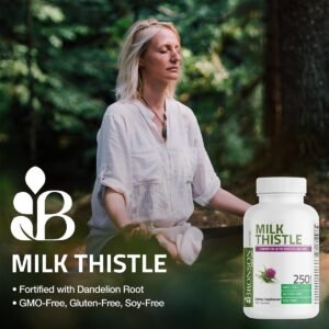 Bronson Milk Thistle Silymarin Marianum & Dandelion Root Liver Health Support, Antioxidant Support, Detox, 120 Capsules - Image 4
