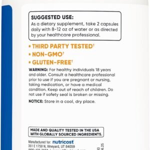 Nutricost Alpha Lipoic Acid 600mg Per Serving, 240 Capsules - Gluten Free, Vegetarian Capsules, Soy Free & Non-GMO - Image 5