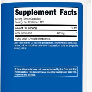 Nutricost Alpha Lipoic Acid 600mg Per Serving, 240 Capsules - Gluten Free, Vegetarian Capsules, Soy Free & Non-GMO - Image 6