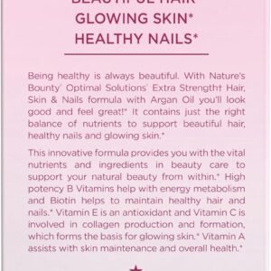 Nature's Bounty Advanced Hair, Skin & Nails, Argan-Infused Vitamin Supplement with Biotin and Hyaluronic Acid, 150 Rapid Release Softgels, 50 Total Servings - Image 8