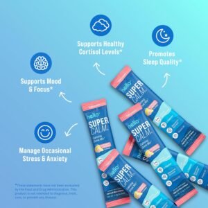 Supercalm Powdered Drink Mix, Raspberry Lemonade, L Theanine, Ksm-66 Ashwagandha, Magnesium Glycinate, Vitamin D 3, Supplements for Relaxation & Focus, No Sugar, Non GMO, On The Go, 20 Ct - Image 4