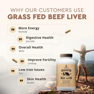 Ancestral Supplements Grass Fed Beef Liver 180 Capsules, Supports Energy Production, Detoxification, Digestion, Immunity and Full Body Wellness, Non-GMO, Freeze Dried Liver Health Supplement - Image 7