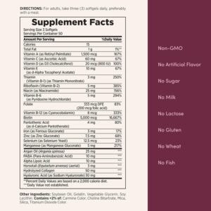 Nature's Bounty Advanced Hair, Skin & Nails, Argan-Infused Vitamin Supplement with Biotin and Hyaluronic Acid, 150 Rapid Release Softgels, 50 Total Servings - Image 6