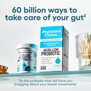 Physician's Choice Probiotics 60 Billion CFU - 10 Strains + Organic Prebiotics - Immune, Digestive & Gut Health - Supports Occasional Constipation, Diarrhea, Gas & Bloating - for Women & Men - 30ct - Image 3