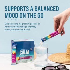 Natural Vitality Calm, Magnesium Citrate Supplement, Anti-Stress Drink Mix Powder - Gluten Free, Vegan, & Non-GMO, Raspberry Lemon, 0.12 oz, 30 Packets - Image 3