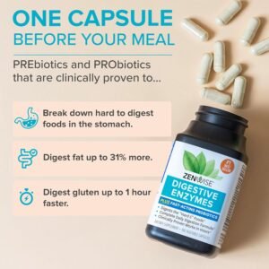 Zenwise Health Digestive Enzymes and Bromelain for Gut Health - Probiotic Multi Enzymes with Prebiotics and Probiotics for Women and Men for Digestive Health and Bloating Relief for Digestion - 180 CT - Image 4