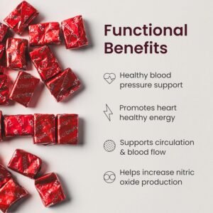 humanN SuperBeets Heart Chews, Nitric Oxide and Blood Pressure Support, Grape Seed Extract & Non-GMO Beet Root Powder Energy Supplement, Pomegranate Berry Flavor, 60 Count - Image 3