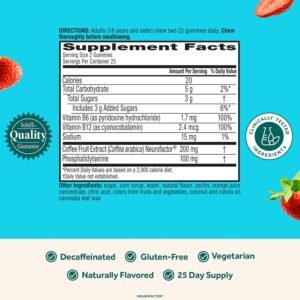 NEURIVA Plus Brain Supplement for Memory,Focus & Concentration+Cognitive Function with Vitamins B6 & B12 and Clinically Tested Nootropics Phosphatidylserine and Neurofactor,50ct Strawberry Gummies - Image 4