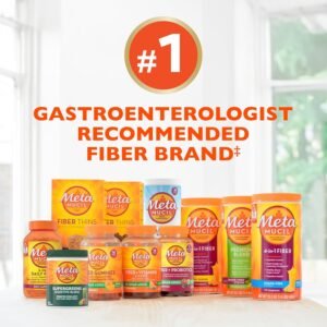 Metamucil 4-in-1 Daily Fiber Supplement, Psyllium Husk Powder for Digestive Health, Sugar-Free Fiber Supplement, Orange, Naturally Sourced Psyllium Husk Powder, 180 teaspoons - Image 9