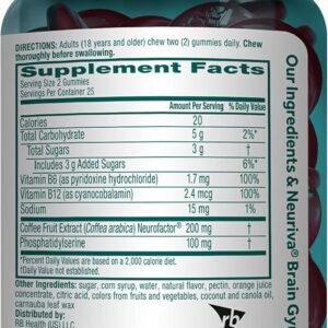 NEURIVA Plus Brain Supplement for Memory,Focus & Concentration+Cognitive Function with Vitamins B6 & B12 and Clinically Tested Nootropics Phosphatidylserine and Neurofactor,50ct Strawberry Gummies - Image 21