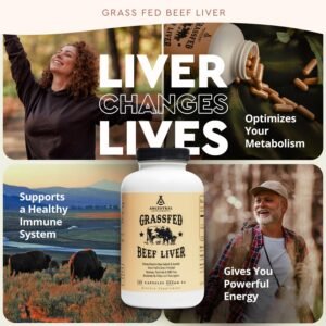 Ancestral Supplements Grass Fed Beef Liver 180 Capsules, Supports Energy Production, Detoxification, Digestion, Immunity and Full Body Wellness, Non-GMO, Freeze Dried Liver Health Supplement - Image 4