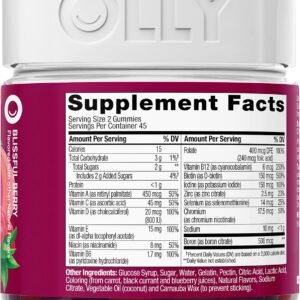 OLLY Women's Multivitamin Gummy, Vitamins A, D, C, E, Biotin, Folic Acid, Adult Chewable Vitamin, Berry Flavor, 45 Day Supply - 90 Count - Image 8