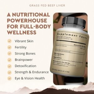 Ancestral Supplements Grass Fed Beef Liver 180 Capsules, Supports Energy Production, Detoxification, Digestion, Immunity and Full Body Wellness, Non-GMO, Freeze Dried Liver Health Supplement - Image 3