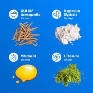 Supercalm Powdered Drink Mix, Raspberry Lemonade, L Theanine, Ksm-66 Ashwagandha, Magnesium Glycinate, Vitamin D 3, Supplements for Relaxation & Focus, No Sugar, Non GMO, On The Go, 20 Ct - Image 8
