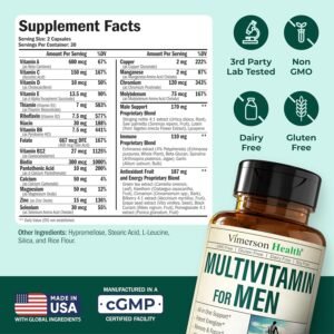 Multivitamin for Men – Essential Mens Multivitamins & Multiminerals Capsules with Vitamin B12, A, D, C, Zinc, Magnesium & More for Total Body Wellness – 20+ Key Nutrients & Vitamins for Men – 60 count - Image 4