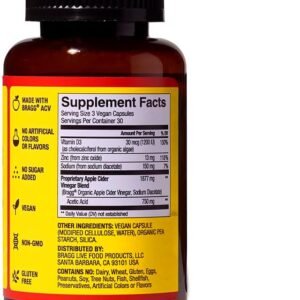 Bragg Apple Cider Vinegar Capsules with Vitamin D and Zinc - 90 Capsules - Supports The Immune System - Image 8