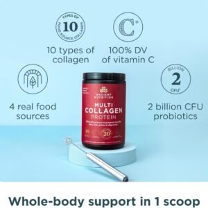 Ancient Nutrition Collagen Powder Protein with Probiotics, Unflavored Multi Collagen Protein with Vitamin C, 45 Servings, Hydrolyzed Collagen Peptides Supports Skin and Nails, Gut Health, 16oz - Image 3