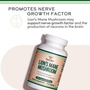 Organic Lions Mane Mushroom Capsules (120 Count), for Brain Support and Immune Health, Third Party Tested and Grown in The USA - by Double Wood - Image 6