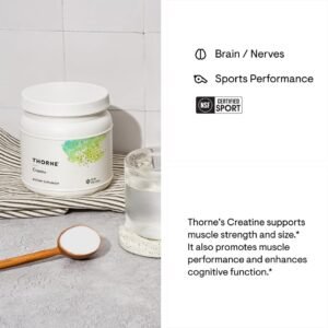 THORNE Creatine - Micronized Creatine Monohydrate Powder, Amino Acid Support for Muscles, Cellular Energy & Cognitive Function* - Unflavored - NSF Certified for Sport - 5 g per Serving - 90 Servings - Image 6