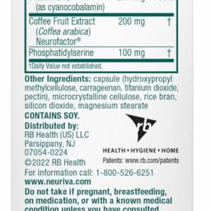 NEURIVA Plus Brain Supplement for Memory and Focus Clinically Tested Nootropics for Concentration for Mental Clarity, Cognitive Enhancement Vitamins B6, B12, Phosphatidylserine 30 Capsules - Image 13