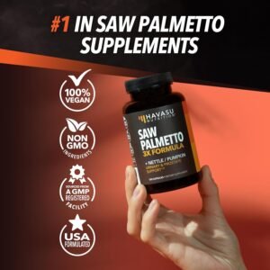 Saw Palmetto Supplement with Stinging Nettle and Pumpkin Seed Extract - Advanced 3X Formula - DHT Blocker Urinary Health and Prostate Support for Mens Health - Vegan, Non-GMO Capsules - 2 Month Supply - Image 9