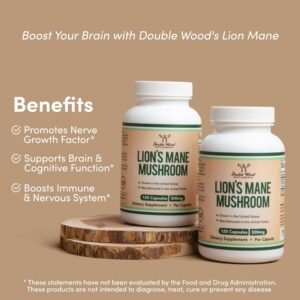 Organic Lions Mane Mushroom Capsules (120 Count), for Brain Support and Immune Health, Third Party Tested and Grown in The USA - by Double Wood - Image 8
