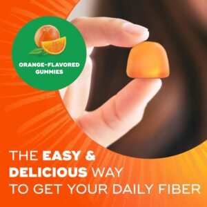 Metamucil Fiber Gummies for Adults, No Sugar Added Orange Flavor, 5g Prebiotic Plant Based Fiber Supplement Blend, 120 Count - Image 3