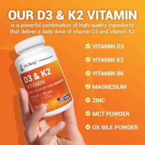 Dr. Berg Maximum Strength 7-in-1 Vitamin D3 K2 10,000 IU | Naturally Derived D3 | 4X Lab-Tested & Verified | High Absorption Formula | K2 D3 Vitamin Supplement - 120 Capsules - Image 9