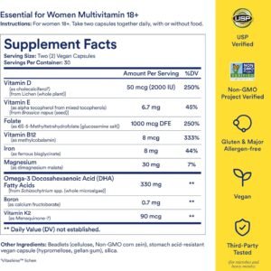 Ritual Multivitamin for Women 18+ with Vitamin D3 for Immune Support*, Omega 3 DHA, B12, Iron, Vegan, Gluten Free, Non GMO, USP Verified, 30 Day Supply, 60 Capsules - Image 4