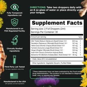 Super Liver Support with Milk Thistle - All Natural Liver Cleanse Detox & Repair Aid - Doctor-Formulated Liver Supplement - Liquid Herbal Supplements for Liver Health - 1 Month Supply - Image 6