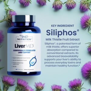 1MD Nutrition LiverMD - Liver Support Supplement | Siliphos Milk Thistle Extract & NAC - Supports Healthy Energy, Immunity & Overall Health - Liver Cleanse & Support | 60 Capsules - Image 5