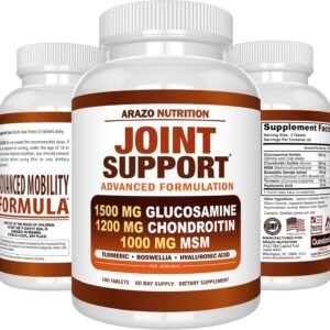 Arazo Nutrition Glucosamine Chondroitin Turmeric Msm Boswellia - Joint Support Supplement for Relief 180 Tablets for Bones, Back, Knees, Hands (180 Tablets) - Image 10