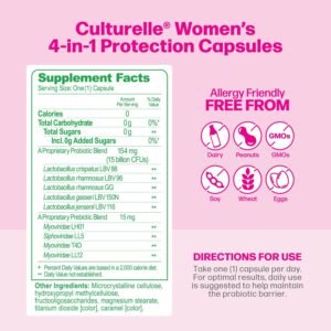 Culturelle 4-in-1 Probiotics for Women, Daily Probiotic & Prebiotic Supplement to Support Vaginal Health, Digestive Health, Immune Health, Occasional Diarrhea, Gas & Bloating Relief, Non-GMO, 30 Count - Image 3